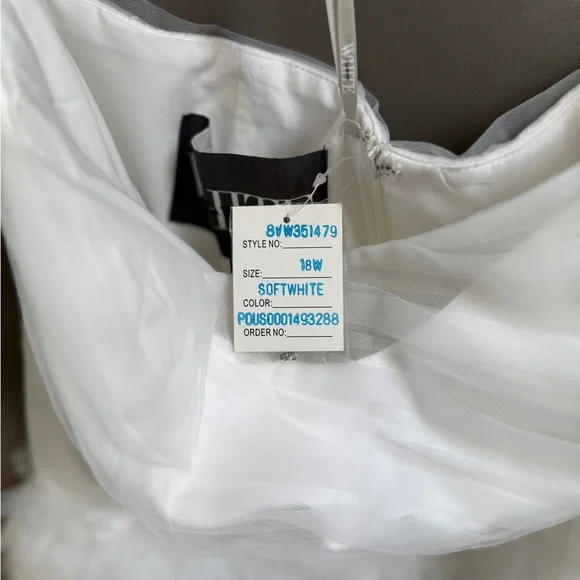 NWT Vera Wang White Wedding Dress Plus Size 18W Strapless Tulle Short Bridal - Picture 8 of 16